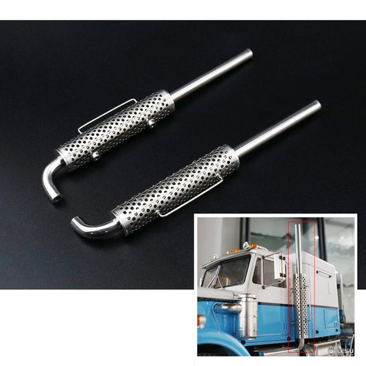 LESU 1/14 RC Model 1pair Metal Chimney for DIY TAMITA King Hauler Car Truck