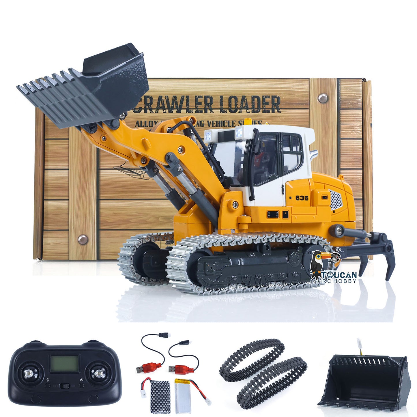 IN STOCK New Toy! Free Shipping 1:50 RC Electric Lifting Tracked Loader LR636 2.4G Construction Vehicle Metal Bucket Tracks Ripper RTR Model Light Sound Battery