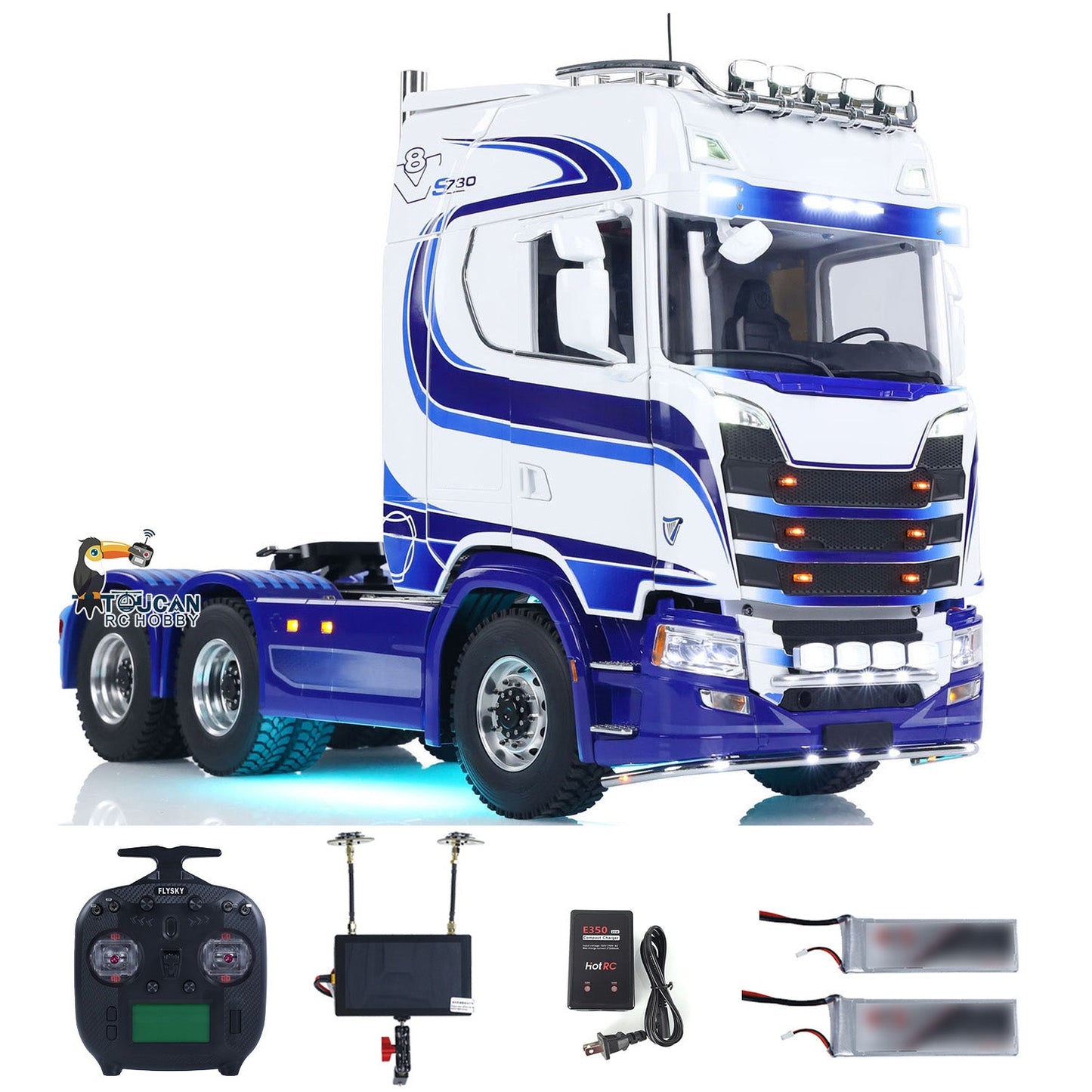 TOUCAN 770S 1/14 RC Tractor Truck FPV Smoke Sound 2Speed RTR Model 6x6 Metal Chassis Radio Controlled Lorry Car ST8 Battery