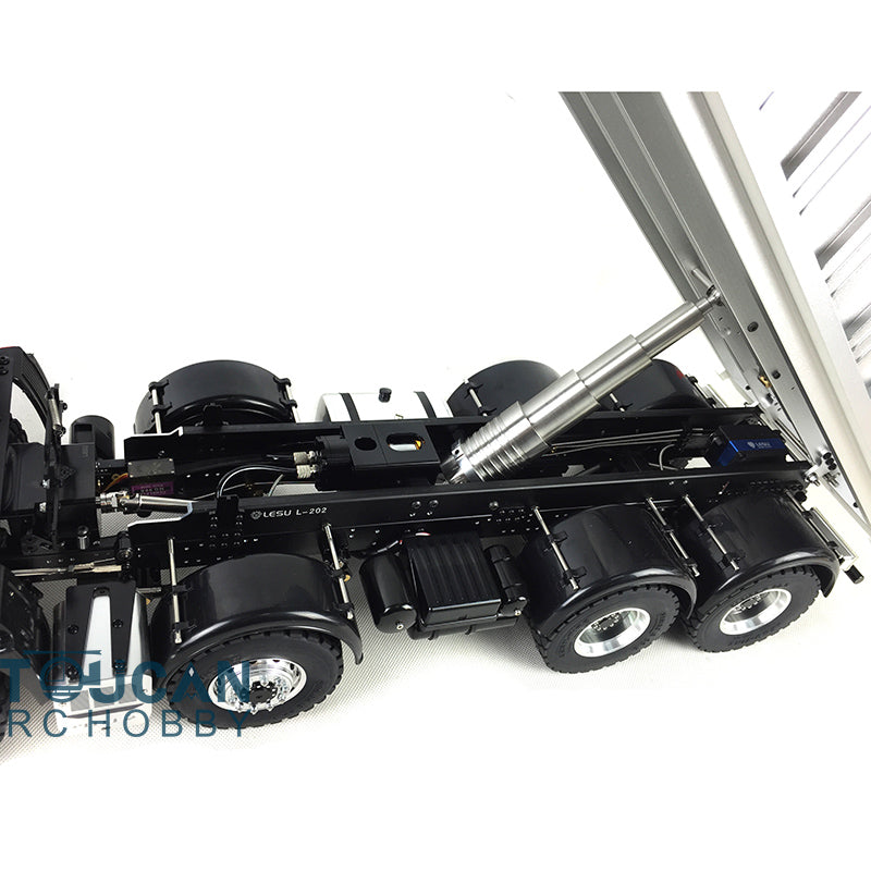 LESU 1/14 RC Hino700 8*8 Metal Hydraulic Dumper Truck 4 Axles Model Car W/ ESC Motor Servo with Sound System LED Light System