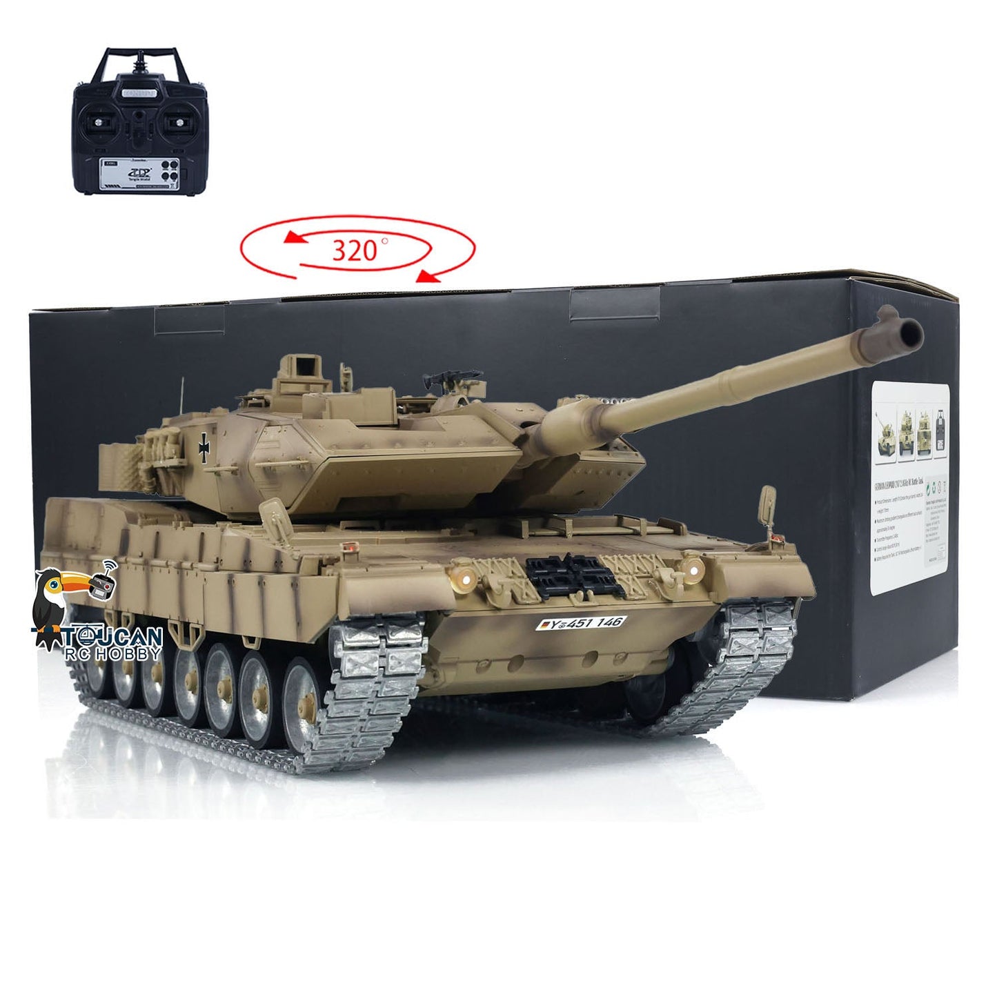 Tongde 1/16 RC Infrared Battle Tank German Leopard2A7 Electric Radio Control Military Vehicle Painted Assembled Optional Version