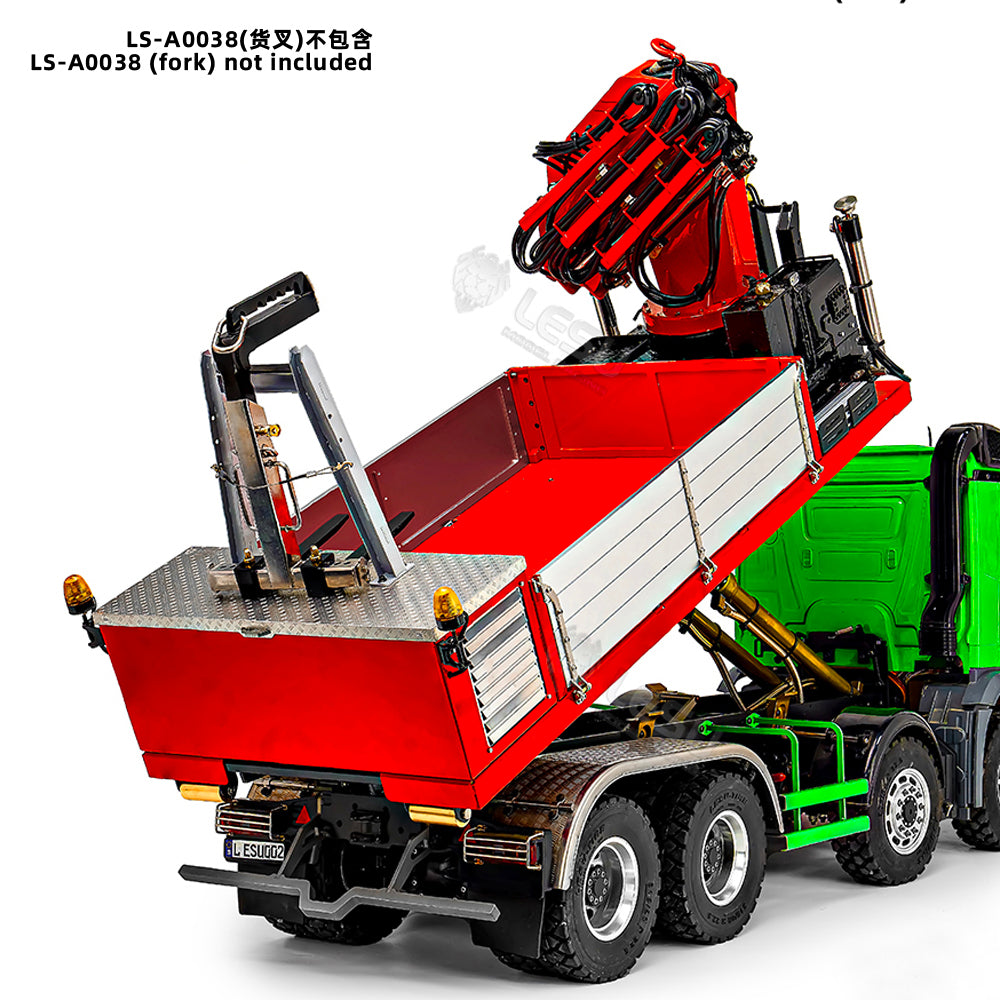 Metal Cargo Box Hydraulic Crane for LESU 1/14 Roll on Off Dumper Truck DIY Model