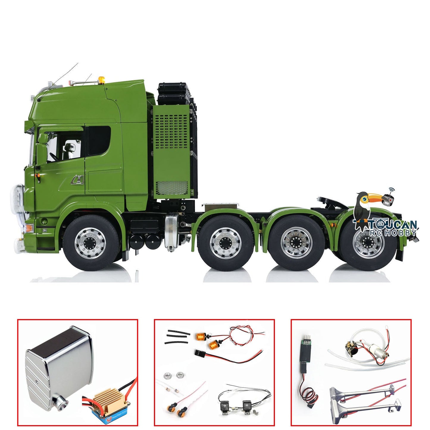 LESU 1/14 8X8 Metal Chassis RC Tractors Trucks RTR Radio Controlled Simulation Car G-6057 with Smoke Unit Hobby Models