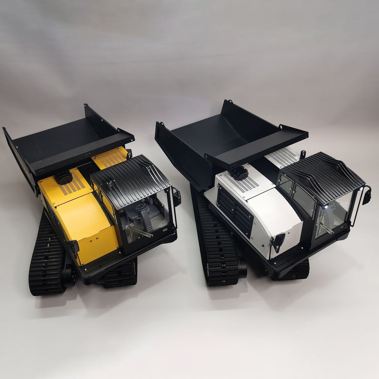 1/14 RC Hydraulic Crawler Dump Truck T14R Metal Tracked Tipper RTR Construction Machine Flysky ST8 Radio Light Sound Battery