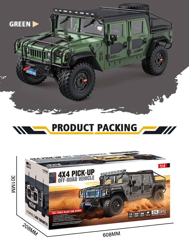 HG P415A Pro 4x4 RC Off-road Vehicle for 1:10 Hummer Pick-up Crawler Sound Light