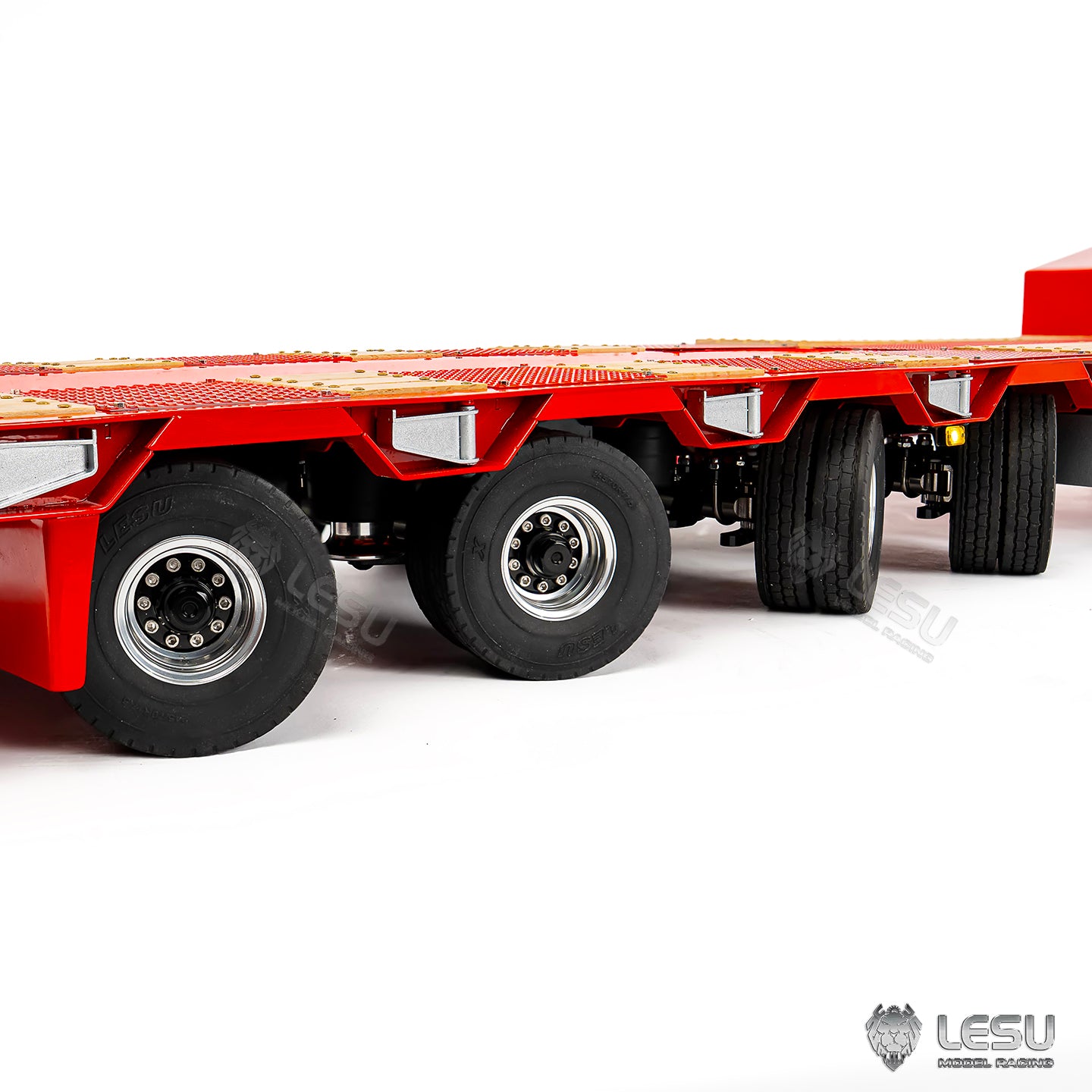 LESU 1/14 Metal Trailer Hydraulic Lifting Tailboard 4 Axles Steering Available Electric Support Legs for DIY RC Tractor Truck