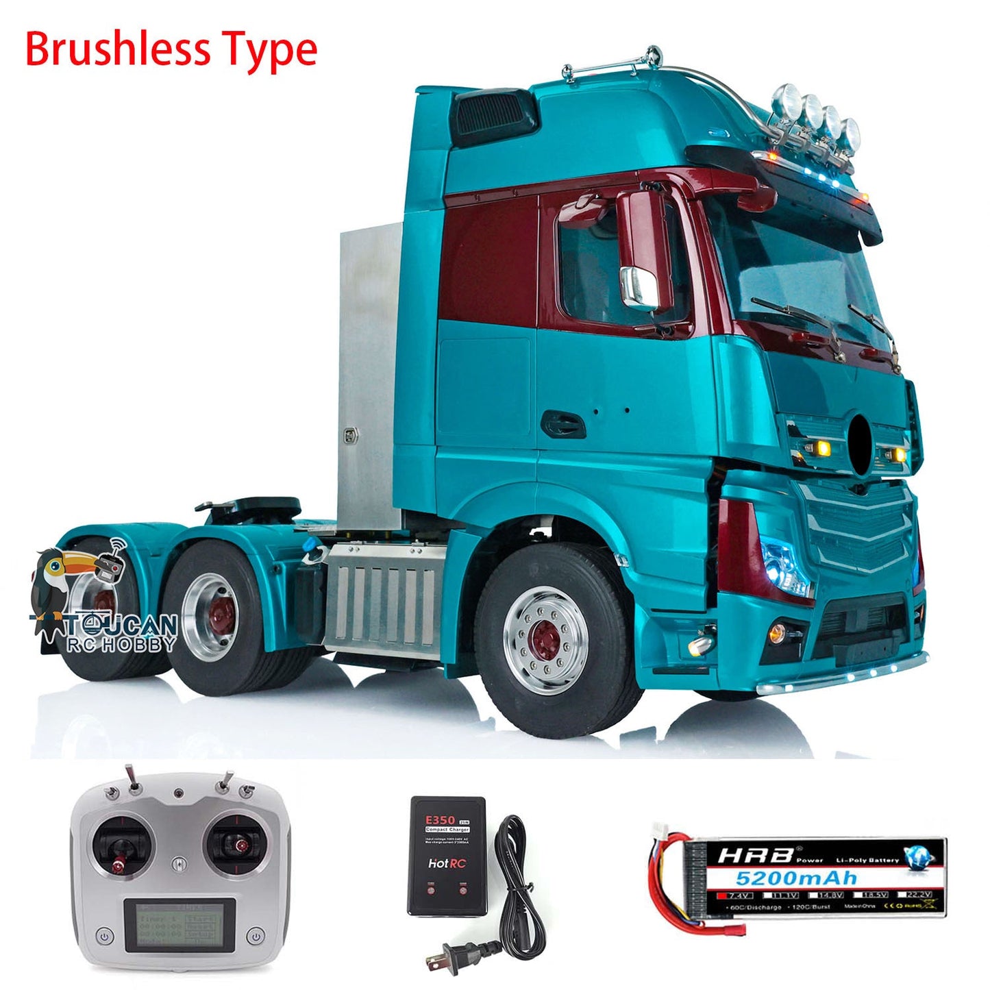 LESU 1/14 6*6 RC RTR Highline Tractor Truck Model 1851 3363 6*6 Metal Chassis W/ Sound & Light Systems Electric Wiper Battery ESC