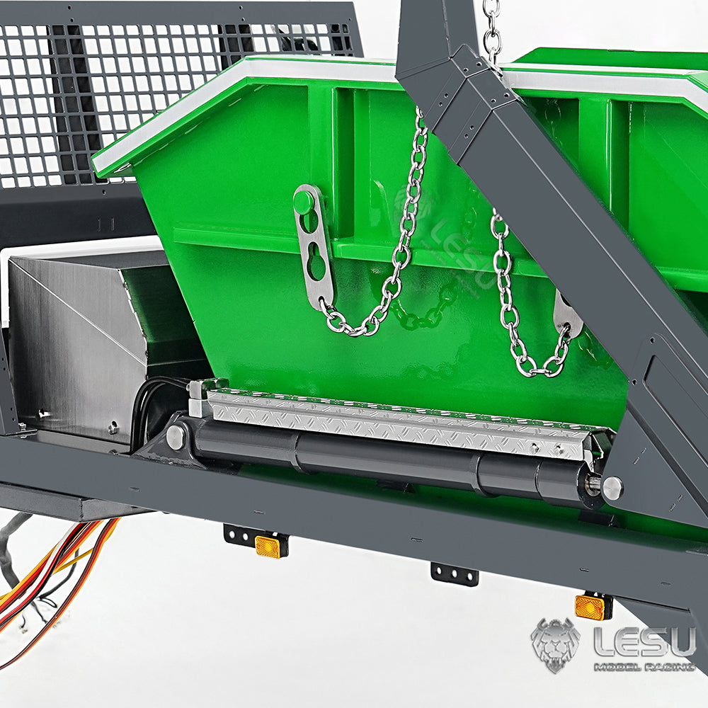 LESU Metal 1/14 RC Hydraulic Swing Arm Garbage Truck 4X4 Skip Loader RTR TGS Car