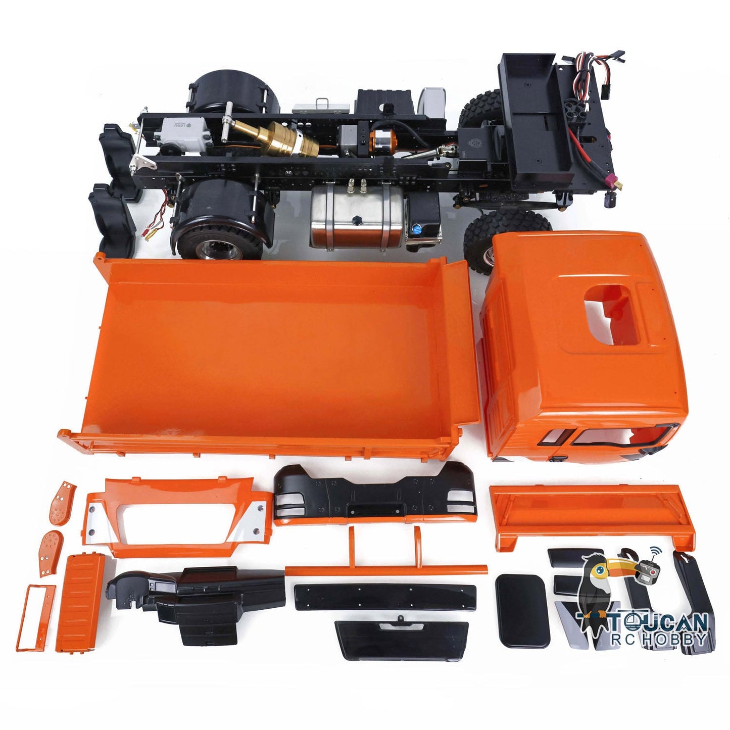 LESU 4x4 1/14 RC Dumper Cars TGS Metal Chassis Remote Control Dump Truck DIY Painting Hobby Model Simulation Vehicle