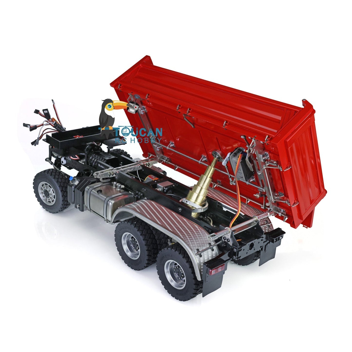 LESU 6*6 1/14 3348 Painted Cabin Three-way RC Tipper Dumper Construction Vehicle Car Model W/ Motor Servo ESC Light Sound System