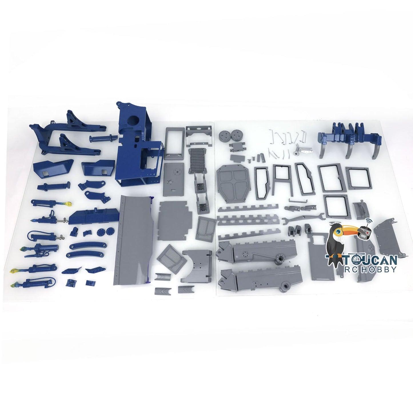 LESU 1/14 Aoue ET26L Metal Hydraulic RC Excavator Painted & Assembled Protective Fence Curved Ripper fork Bucket B