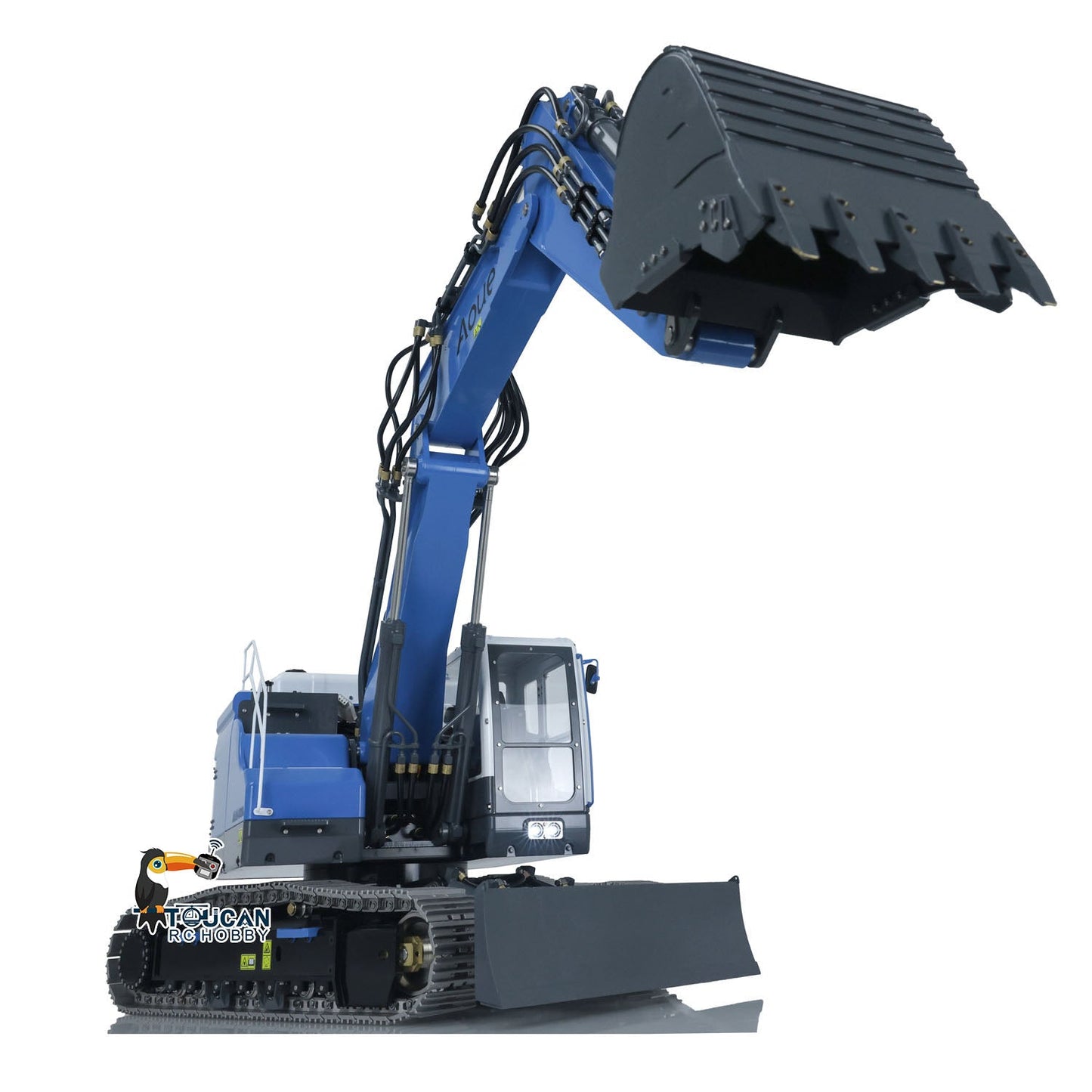 LESU 1/14 Aoue ET26L Metal Hydraulic RC Excavator Painted & Assembled Protective Fence Curved Ripper fork Bucket B