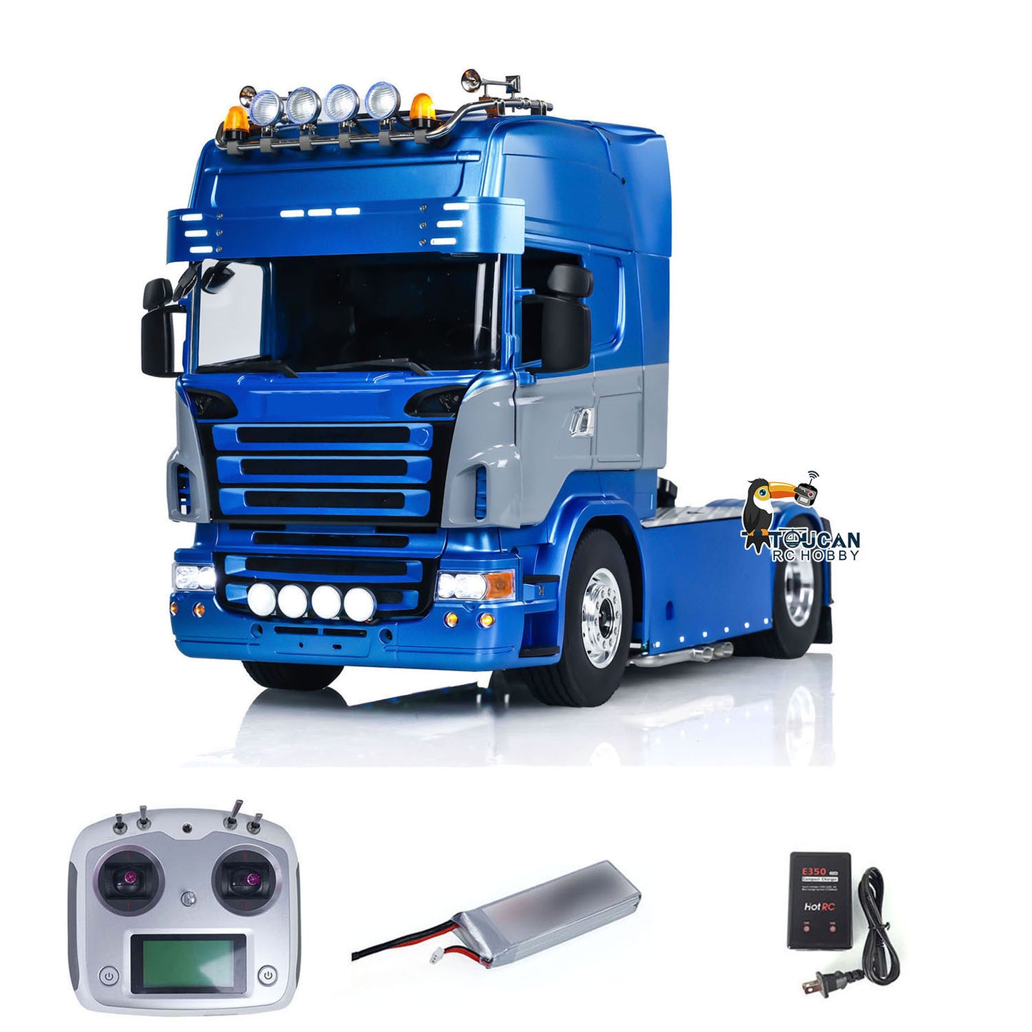 LESU RC Tractor Truck 1/14 RTR Radio Control 4X4 Vehicle Sound Light Smoke