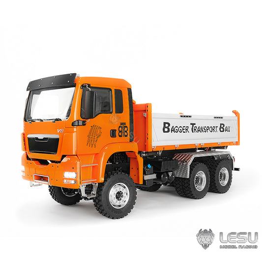 LESU TGS 1/14 RC Hydraulic Dump Truck 6x6 Metal Remote Control Dumper Car Model