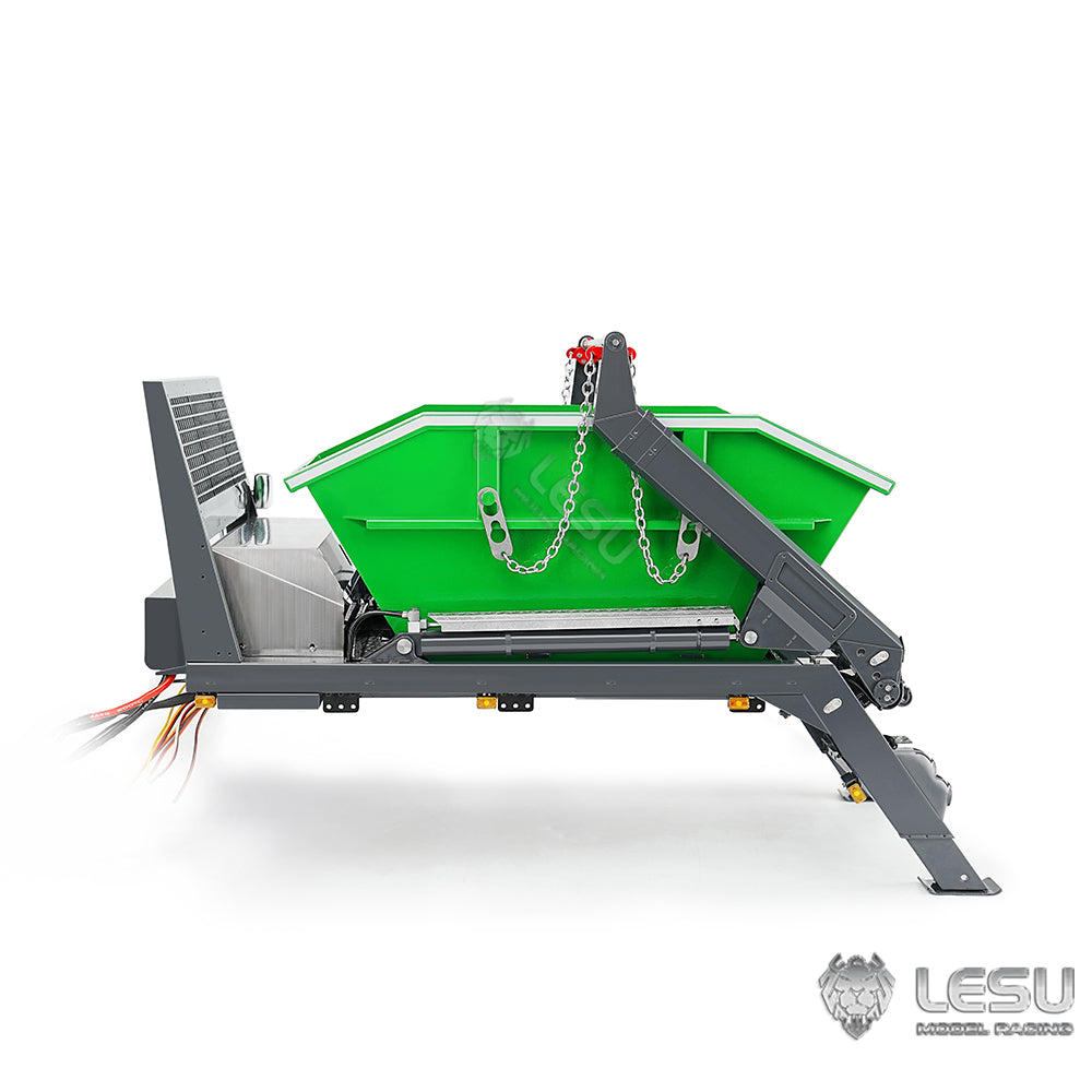 LESU Metal 1/14 RC Hydraulic Swing Arm Garbage Truck 4X4 Skip Loader RTR TGS Car