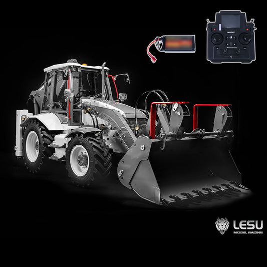 LESU 1/14 RC Hydraulic Equipment Remote Controlled Backhoe Loader AOUE BL71 2 in 1 Excavator Model with PL18EVLite Painted Assembled