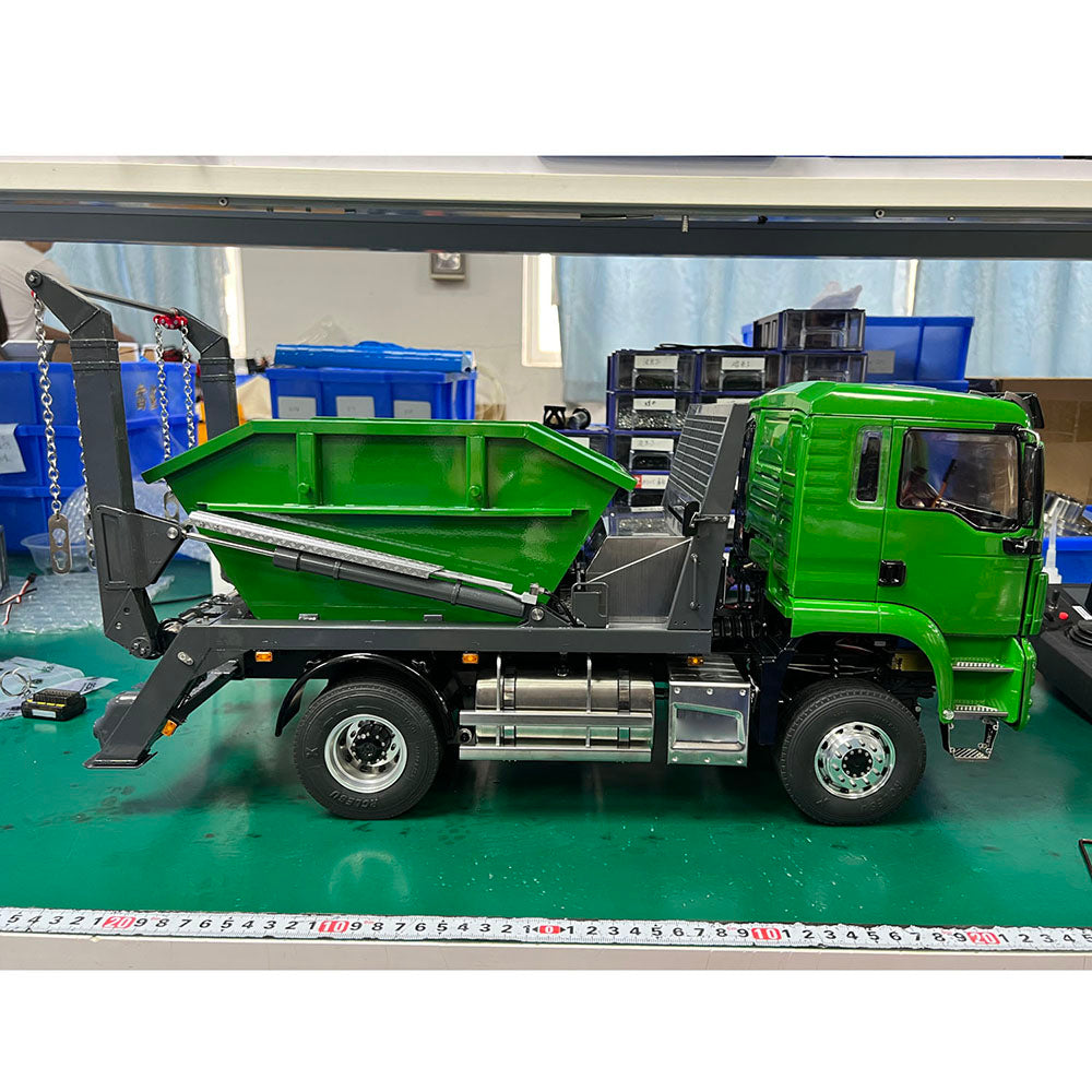 LESU Metal 1/14 RC Hydraulic Swing Arm Garbage Truck 4X4 Skip Loader RTR TGS Car