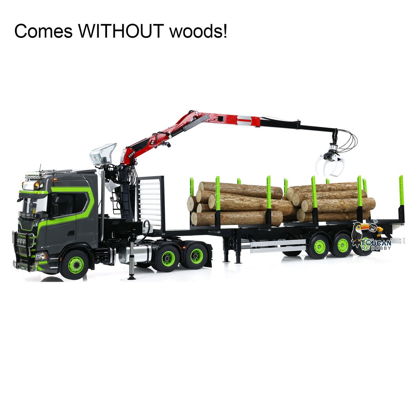 Toucan 6X6 Metal Chassis 1/14 RC Tractor Truck 770S Hydraulic Crane Logging Trailer