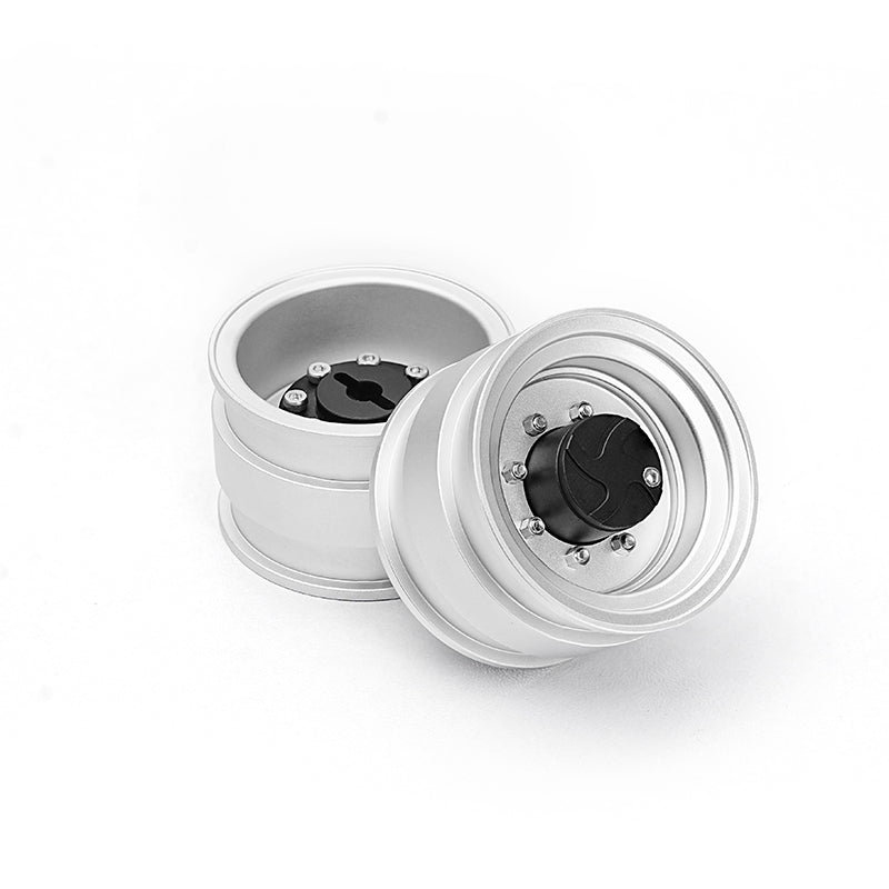 1Pair Wheel Metal Hub Rubber Tire for LESU AOUE MCL8 AT1050 6MDX DIY 1/14 RC Hydraulic Loader Radio Control Dump Truck Model Car