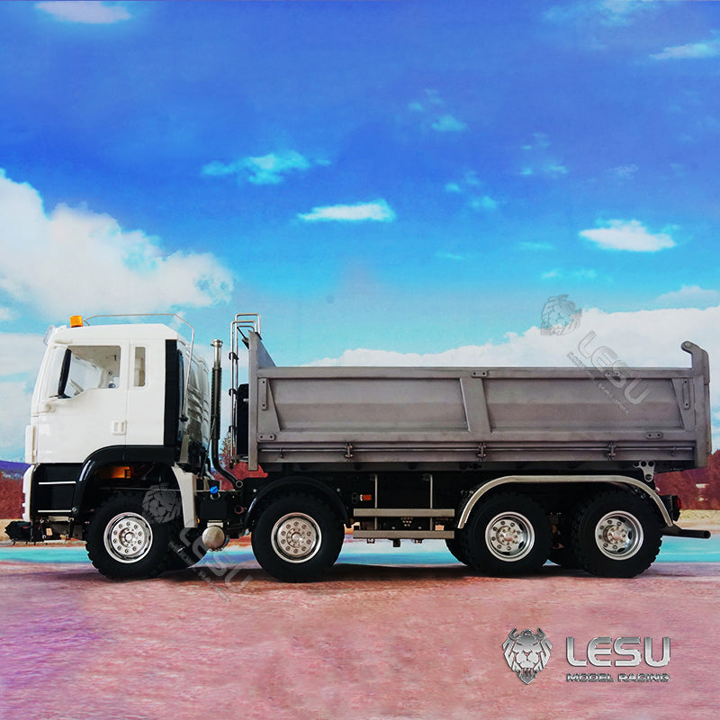 IN STOCK LESU 1/14 8*8 Metal Chassis MAN TGS Hydraulic Dumper Truck Light Sound ESC Model