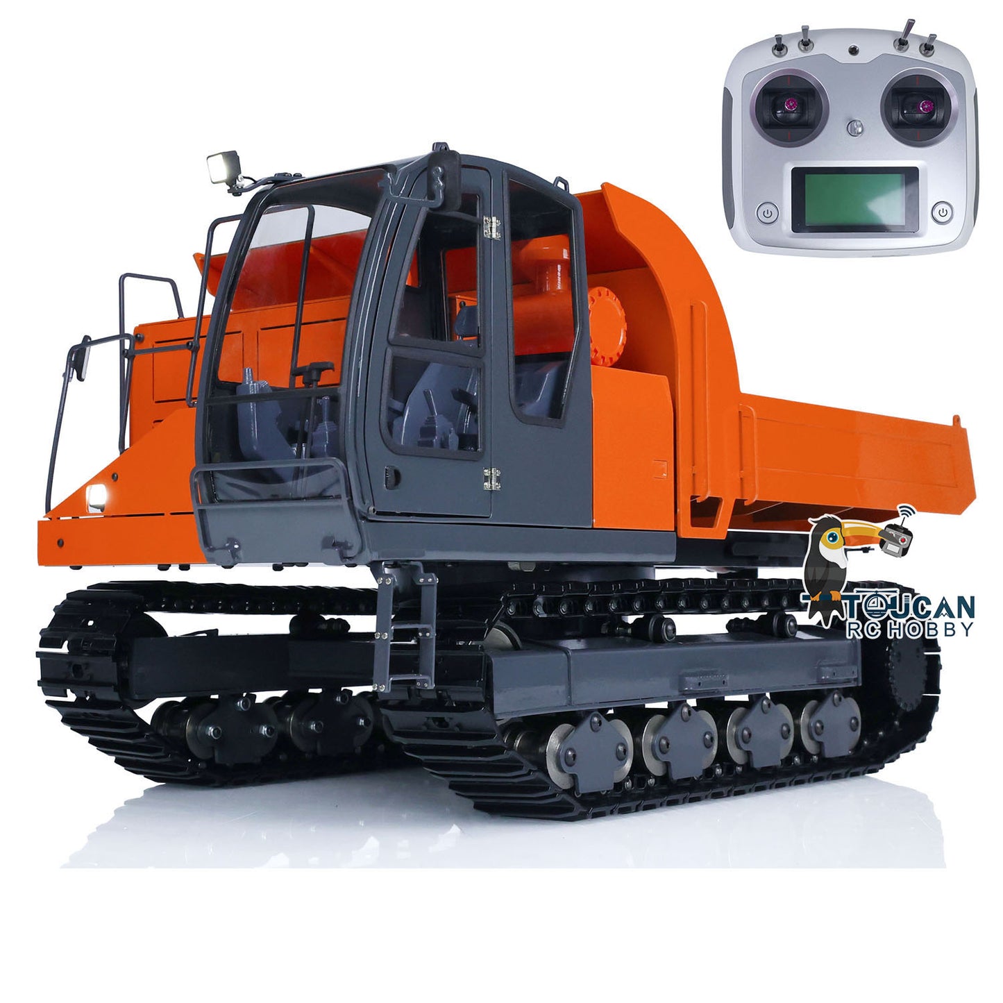 1/12 RC Hydraulic Tracked Truck EG110R FlySky I6S Radio Control Dumper Car Model
