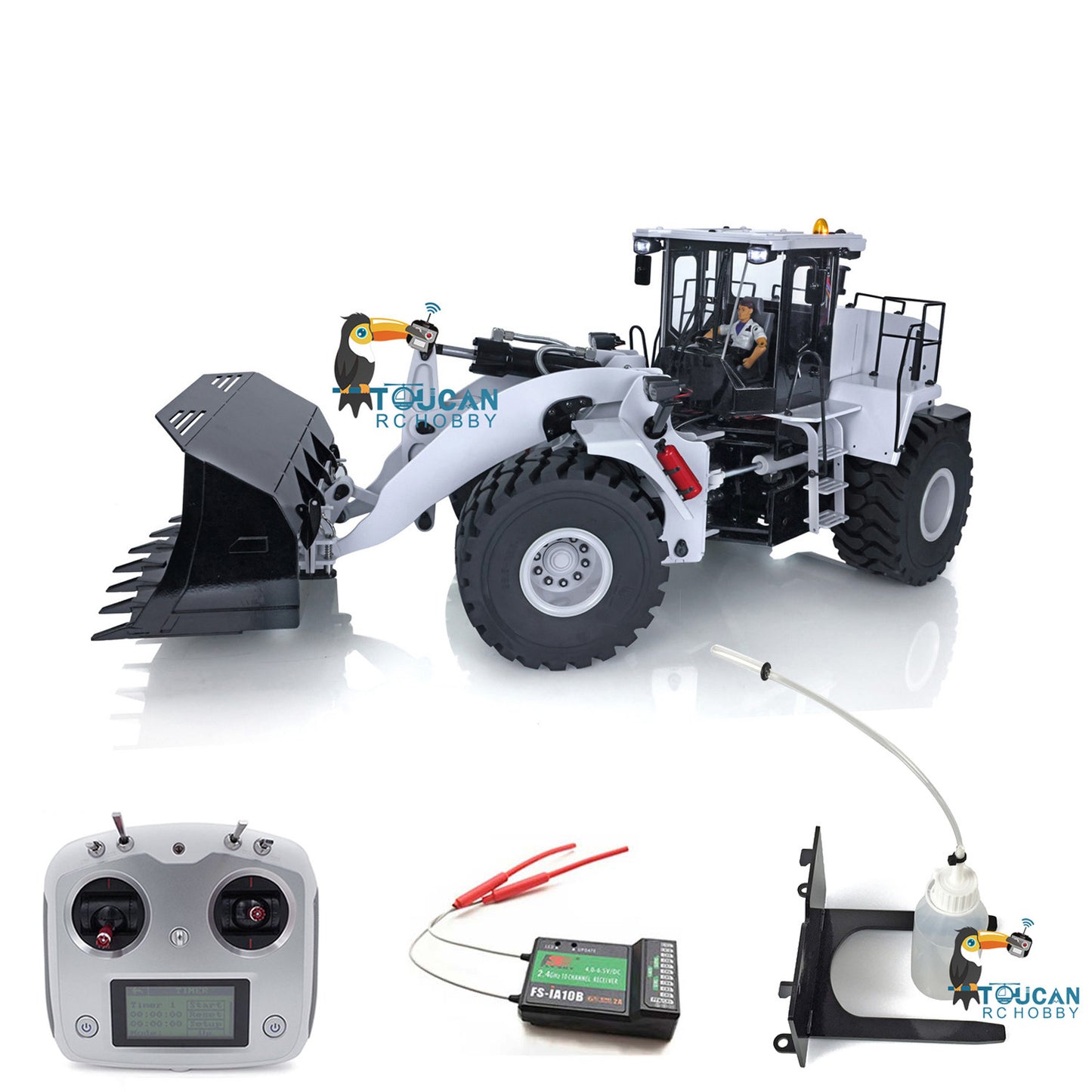 XDRC Metal WA470 1/14 Hydraulic RC Loader Remote Control Trucks 980L PNP Cars Hobby Model Light Sound Sand Bucket