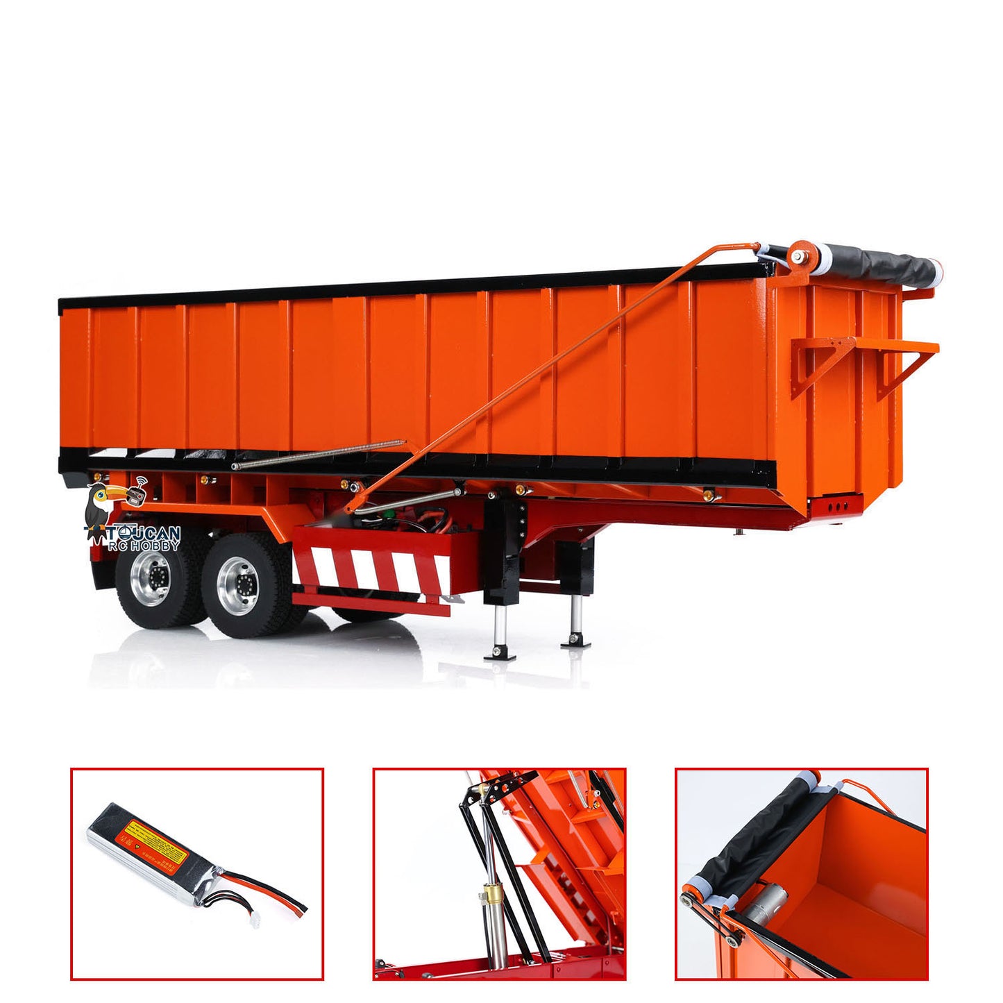 Metal 1/14 Hydraulic Dump Trailer Electric Legs for TAMIYA RC Tractor Truck Car