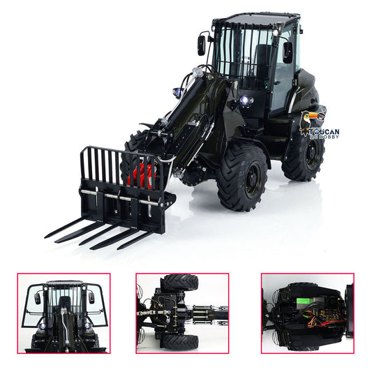 LESU 1/14 AT1050 RC Hydraulic Fork Truck Painted Telescopic Arm Loader Car Model