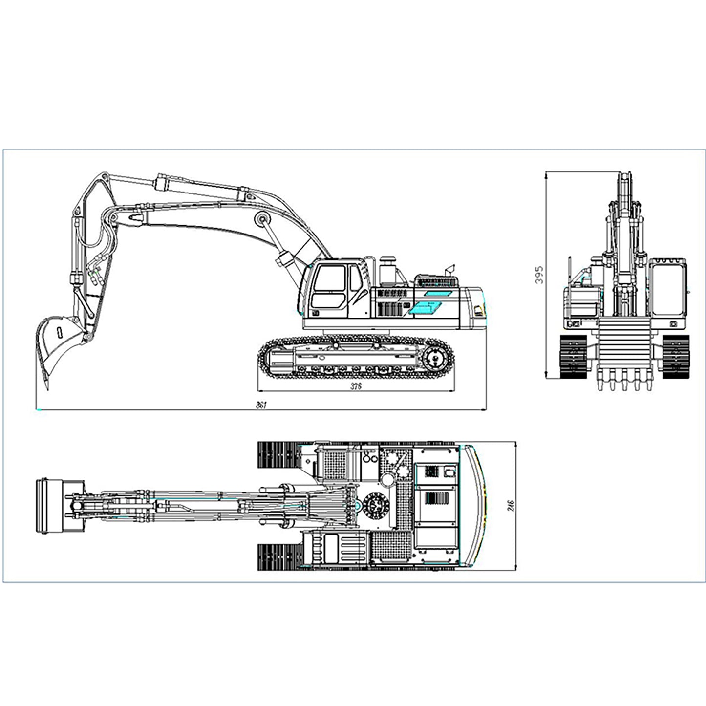 JDMODEL 1/14 RC Hydraulic Metal V2 Excavator Assembled I6S Radio Valve Pump ESC