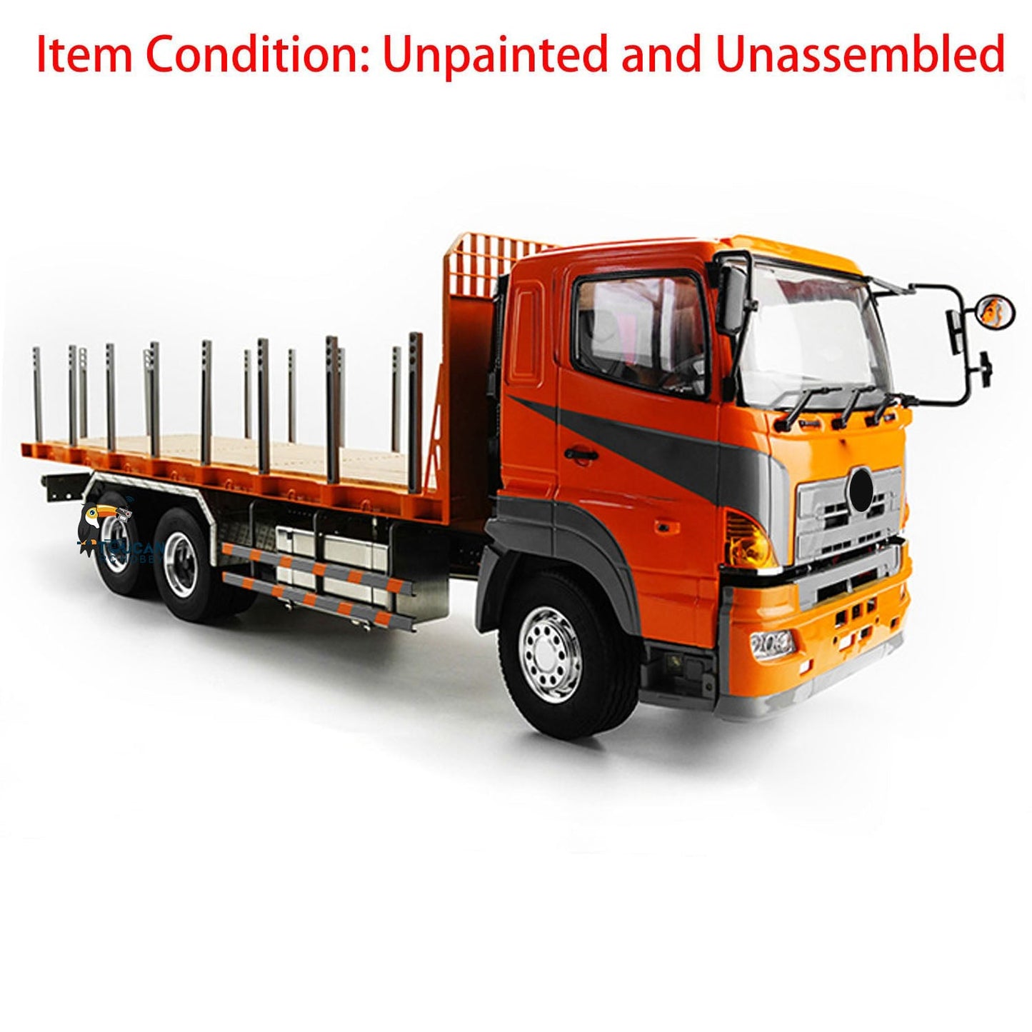 LESU 1/14 6*4 Flatbed Lorry RC Trailer for Radio Controlled Tractor Truck Motor Servo Metal Chassis LED Light Sound System