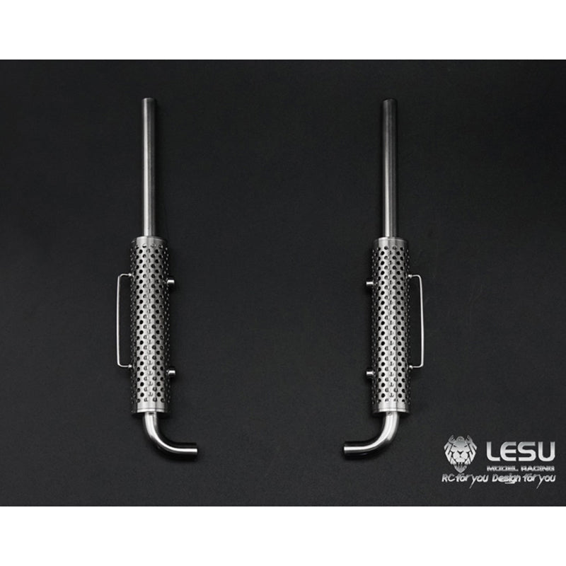 LESU 1/14 RC Model 1pair Metal Chimney for DIY TAMITA King Hauler Car Truck