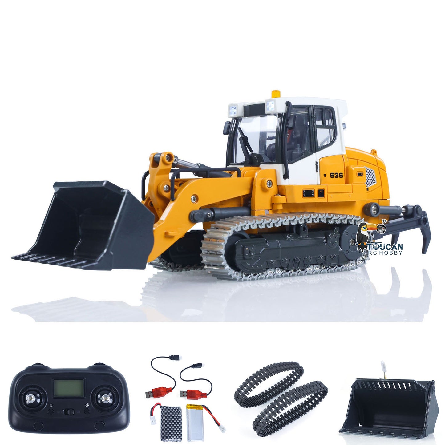 IN STOCK New Toy! Free Shipping 1:50 RC Electric Lifting Tracked Loader LR636 2.4G Construction Vehicle Metal Bucket Tracks Ripper RTR Model Light Sound Battery