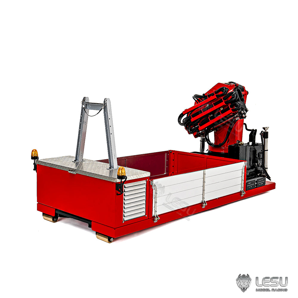Metal Cargo Box Hydraulic Crane for LESU 1/14 Roll on Off Dumper Truck DIY Model