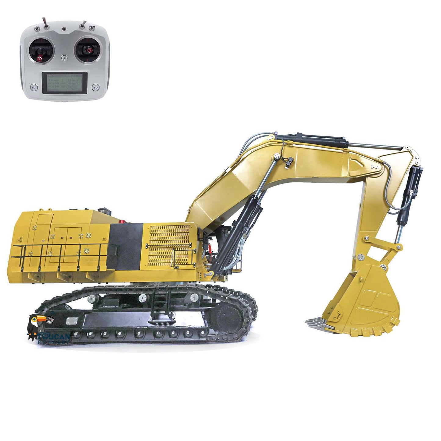 1/14 6015B Metal Hydraulic Radio Controlled Excavator Light Liquid Crystal display Painted Body Rotates 360Degrees
