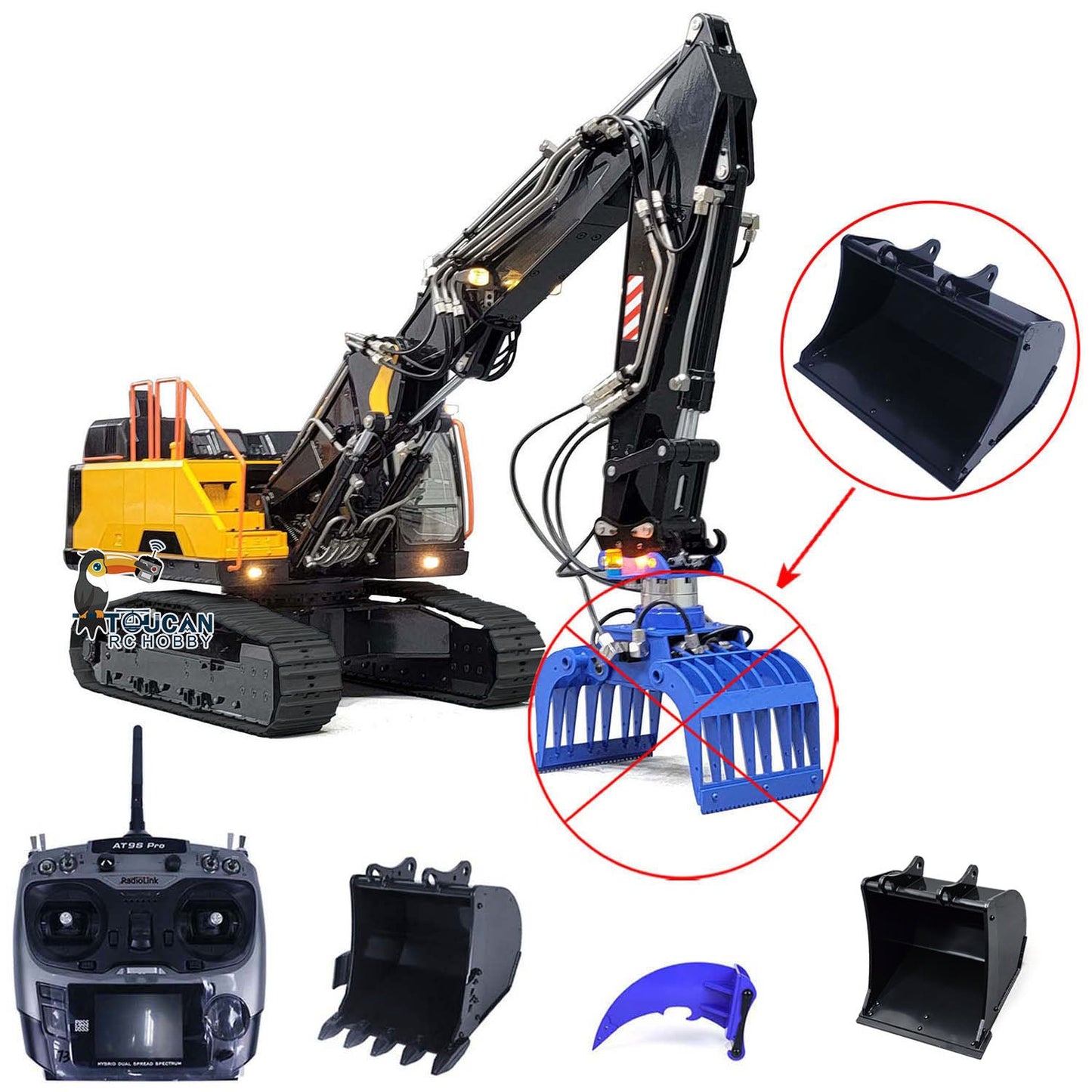 1/14 MTMODEL EC380 3 Arms Metal Hydraulic Tracked RC Excavator Assembled and Painted Construction Vehicle Heavy Digger Machine