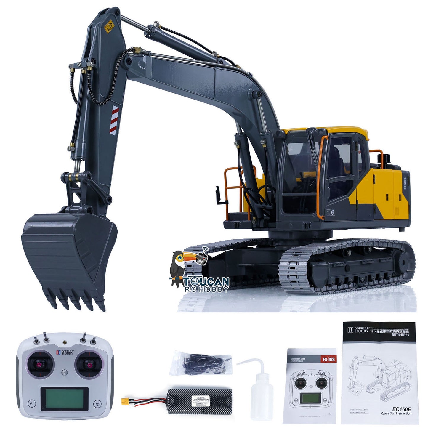 EC160E 1/14 RC Hydraulic Equipment Excavator E111 Alloy Remote Control Diggers Hobby Model DIY Vehicle
