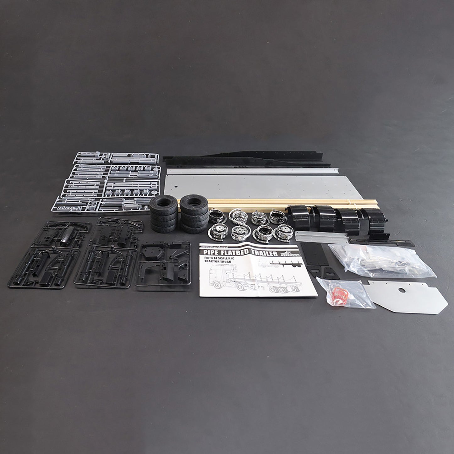 Fast Shipping TOUCAN 1/14 2Axle RC Tractor Flatbed Semi Trailer Truck for DIY TAMIYA Model