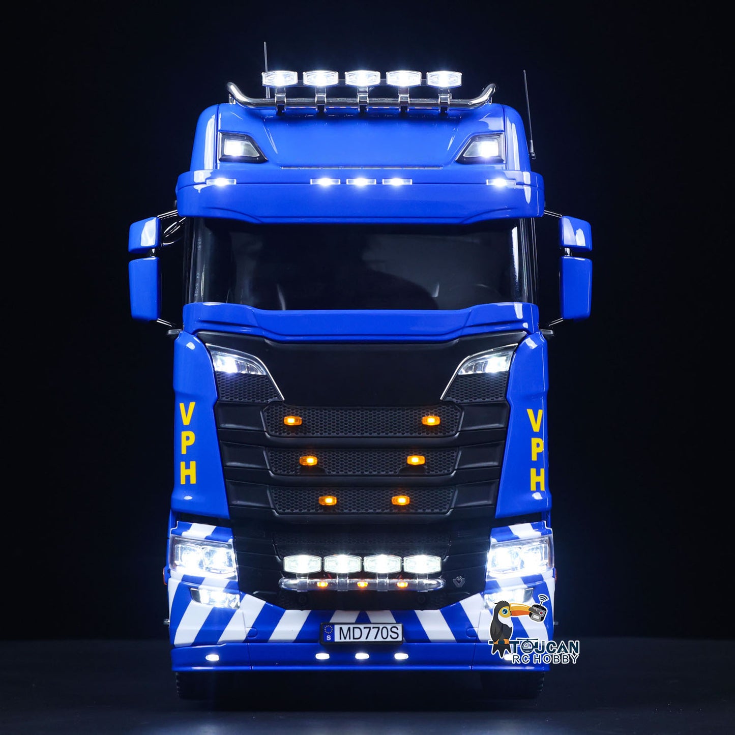 4*4 Metal 2Speed Transmission 770S RC Tractor Truck 1/14 Remote Control Vehicle Differential Locks Hobbywing Brushed 80A ESC RTR