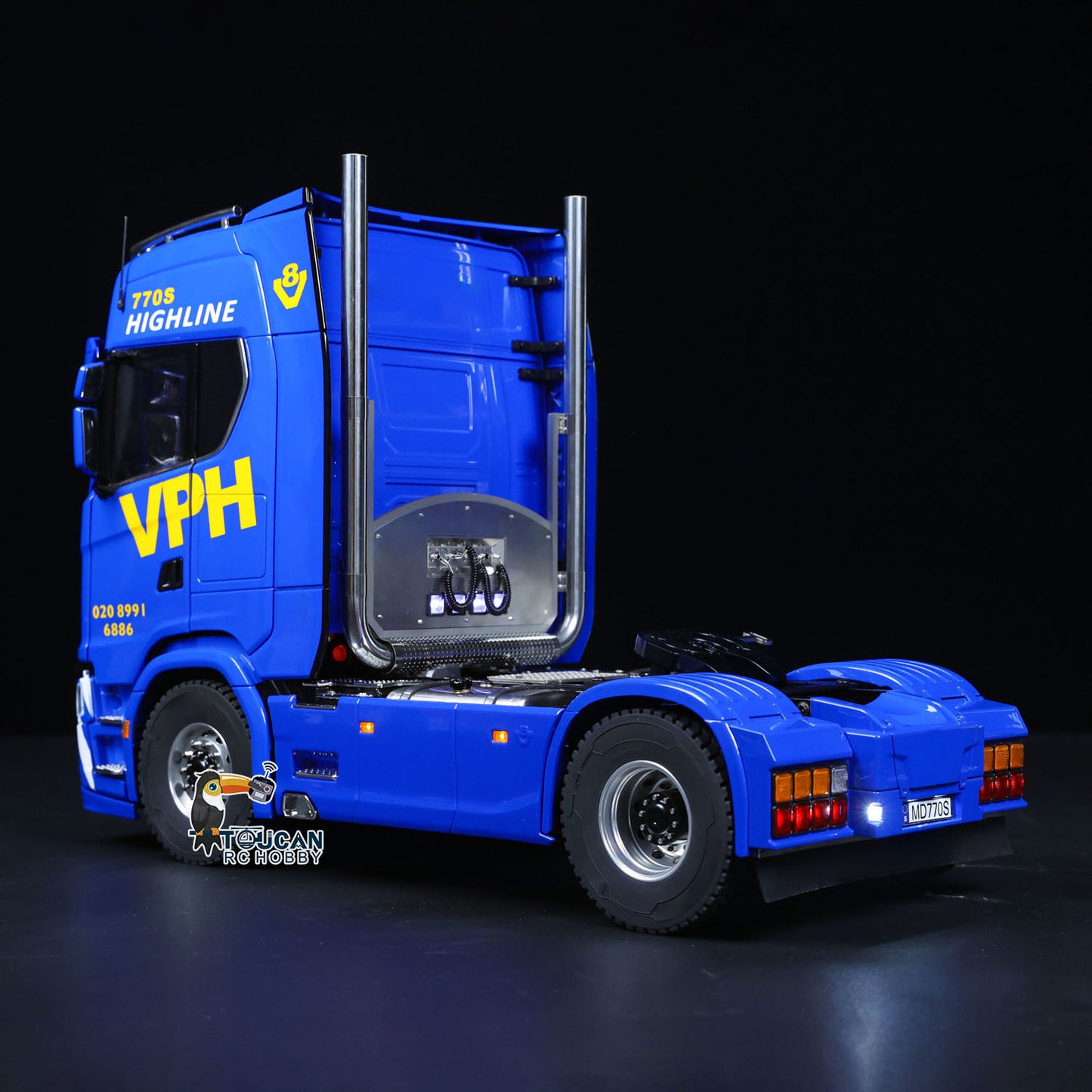 4*4 Metal 2Speed Transmission 770S RC Tractor Truck 1/14 Remote Control Vehicle Differential Locks Hobbywing Brushed 80A ESC RTR