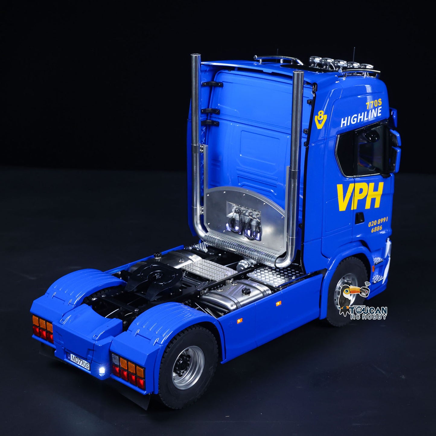 4*4 Metal 2Speed Transmission 770S RC Tractor Truck 1/14 Remote Control Vehicle Differential Locks Hobbywing Brushed 80A ESC RTR