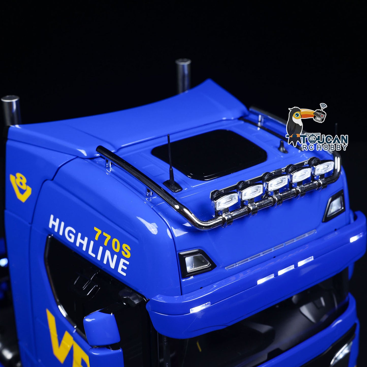 4*4 Metal 2Speed Transmission 770S RC Tractor Truck 1/14 Remote Control Vehicle Differential Locks Hobbywing Brushed 80A ESC RTR