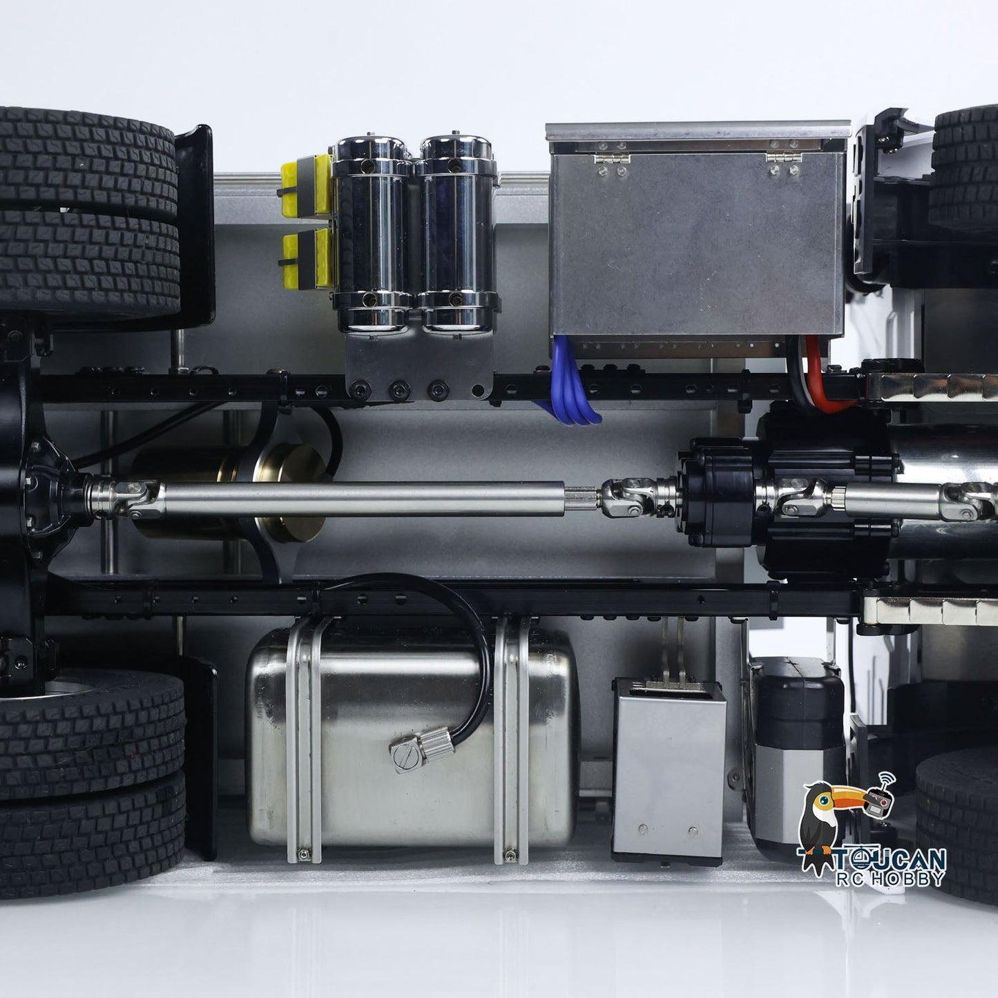 2Speed 3348 Metal Chassis 1/14 RTR RC Hydraulic Dumper Remote Control Tipper Model NO Lock Differential Axle Light Sound Battery