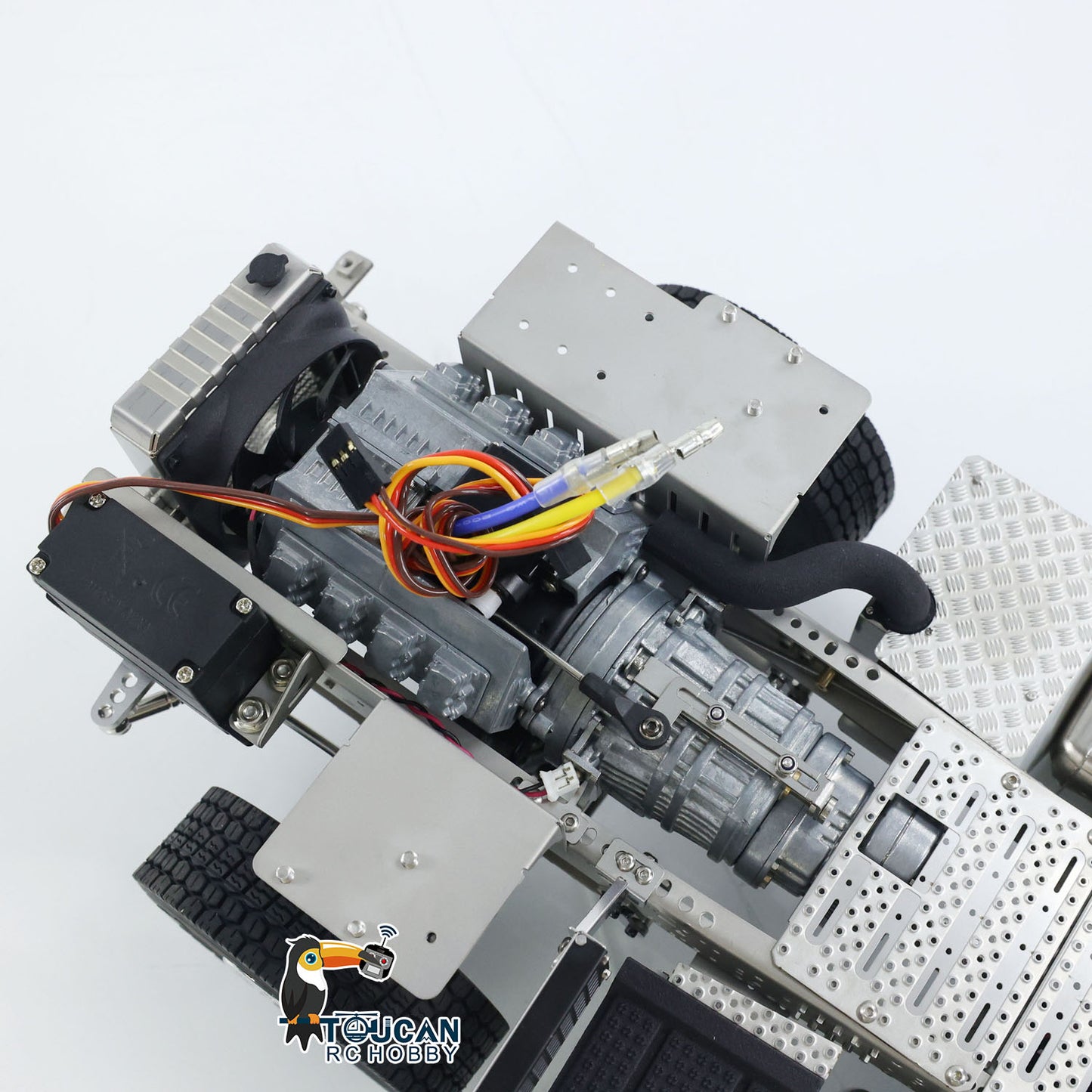 Metal 6x6 Chassis for 770S 1/14 RC Tractor Truck 3-speed Transmission Model with 3-Speed Transmission Differential Lock Axles