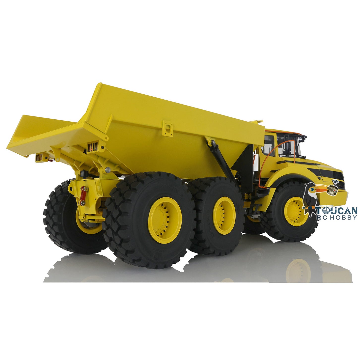 JDM 166 Metal 1/14 RC Hydraulic Articulated Truck 6X6 Dumper Lights I6S Radio