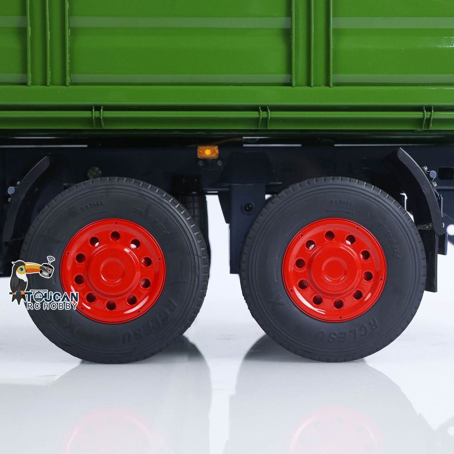 LESU 1/14 2 Axles RC Metal Trailer Remote Control Hydraulic Dump Trailer for Tractor Truck Dumper Radio Controlled Lorry Model