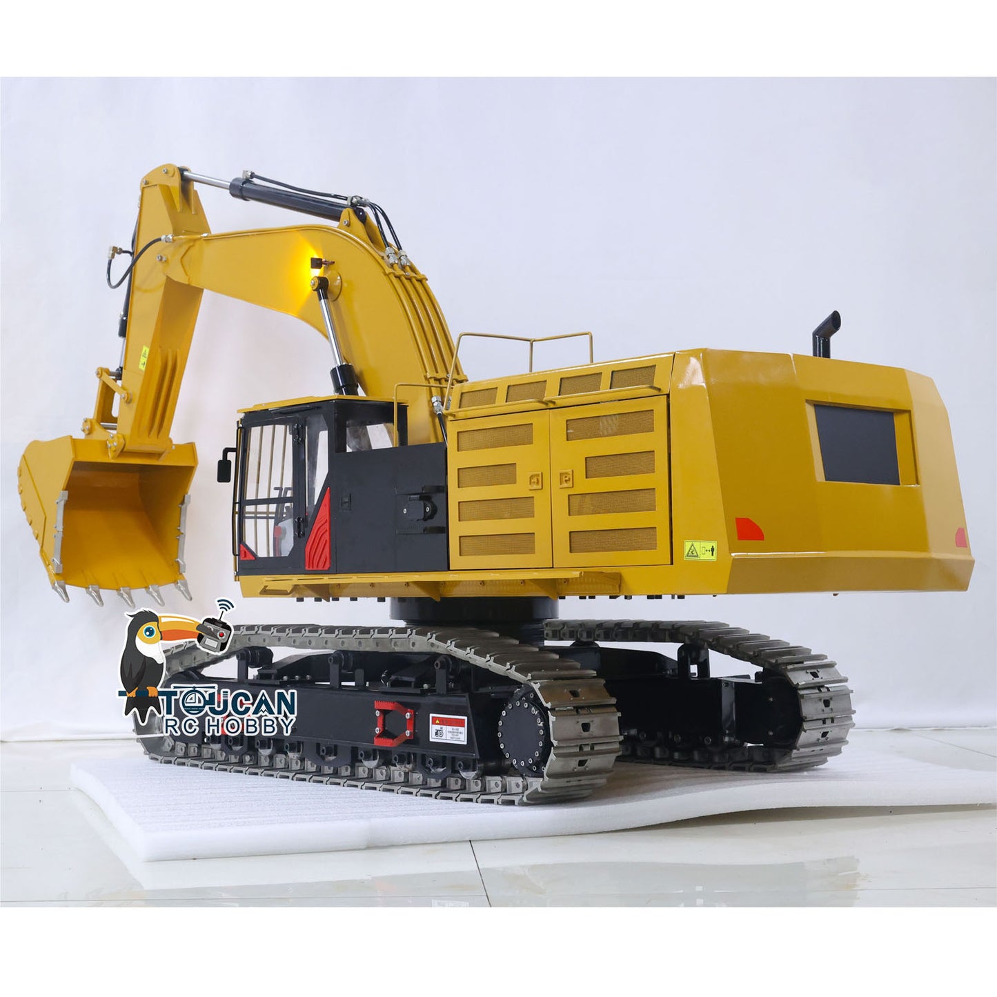 Metal 1/8 390F RC Hydraulic Excavator Digger Shear Scissor Grab Bucket Ripper Quick Released Coupler