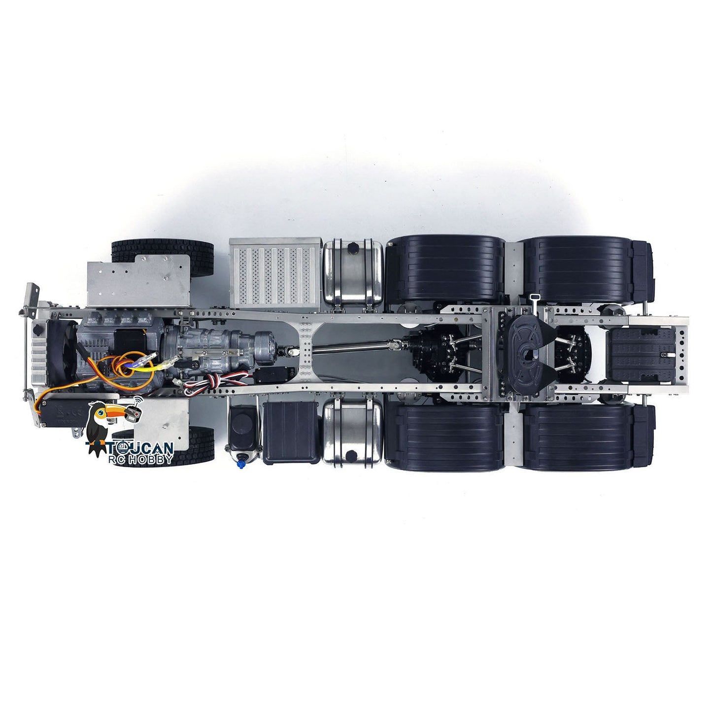 Metal Chassis 6x6 3-speed Transmission for 1/14 RC Tractor Remote Controlled Truck 3363 Car Model with Differential Lock Axles