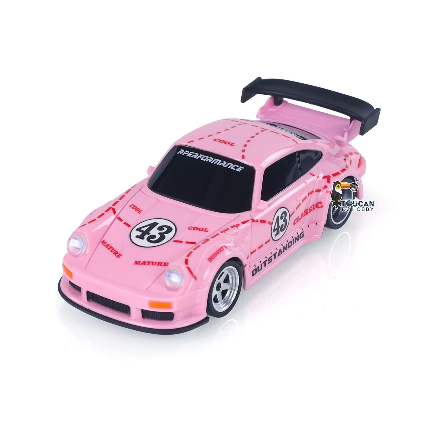 JIABAILE 993 2.4G Mini RC Drift Car 1/43 Racing Vehicle 4WD Ready to Go Toy Model Gyroscope Radio Battery Lights 4305A