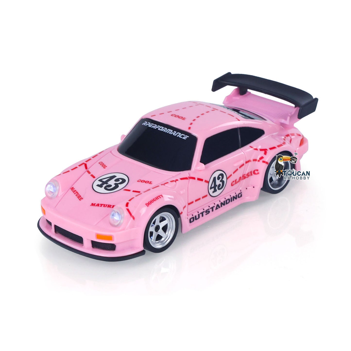 JIABAILE 993 2.4G Mini RC Drift Car 1/43 Racing Vehicle 4WD Ready to Go Toy Model Gyroscope Radio Battery Lights 4305A