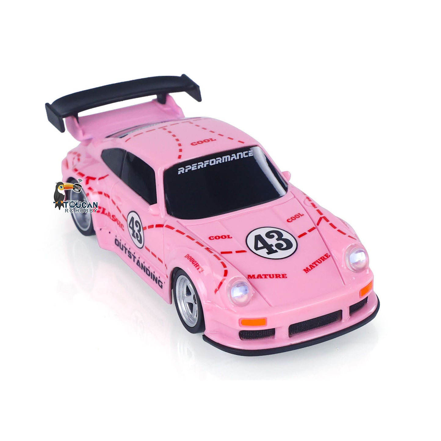 JIABAILE 993 2.4G Mini RC Drift Car 1/43 Racing Vehicle 4WD Ready to Go Toy Model Gyroscope Radio Battery Lights 4305A